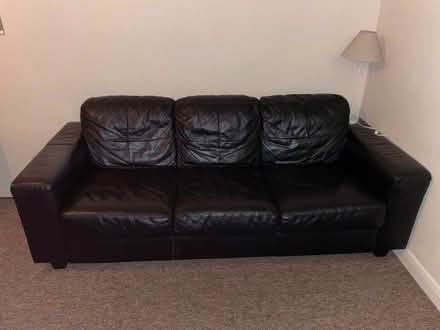 Photo of free Black 3-seater Ikea leather sofa (Sion Hill) #2