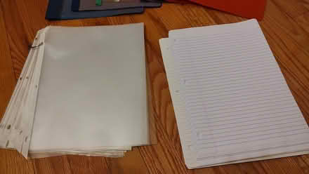 Photo of free Sheet protectors & notebook paper (Mount Prospect) #1