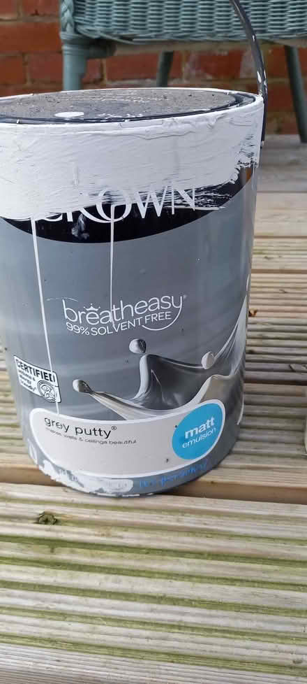 Photo of free Crown matt emulsion paint grey putty (Harrogate HG2) #1