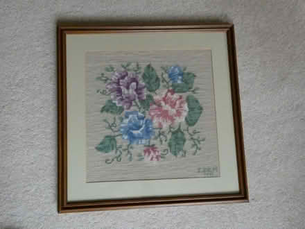 Photo of free glazed wooden frame with cross-stitch/embroidery/tapestry (Pittville GL50) #1