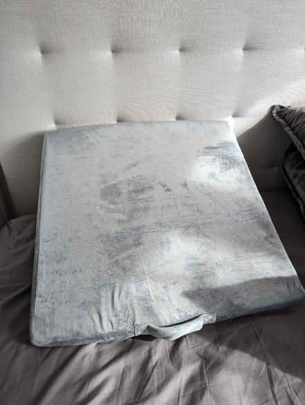 Photo of free Grey velvet wedge cushion for propping up in bed - (Chalkwell SS9) #4