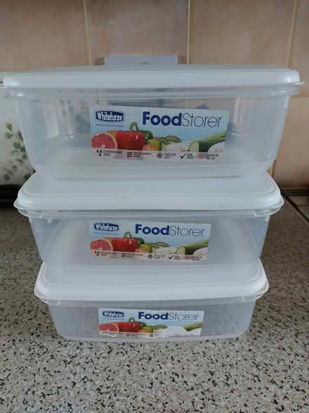 Photo of free 3 x 2 ltr food storage tubs with lids (Symonds Green SG1) #1