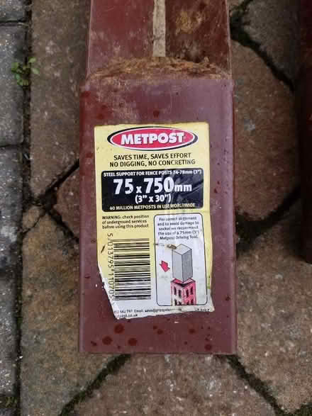 Photo of free 2 x 75mm Metpost post supports (Speldhurst TN3) #1
