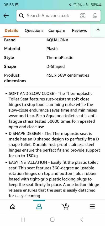 Photo of free Unused D-Shaped Toilet Seat (Barbican EC2Y) #2