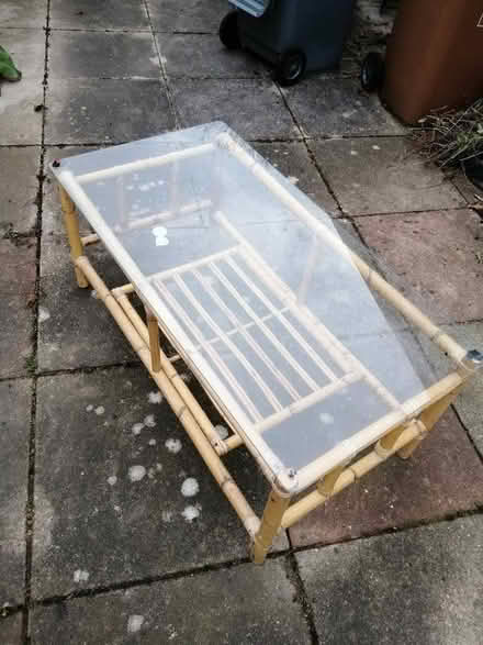 Photo of free Glass-topped bamboo coffee table (Heartsease NR7) #1