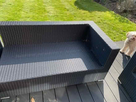 Photo of free Outdoor sofa water resistant rattan (Windlesham Surrey GU20) #2