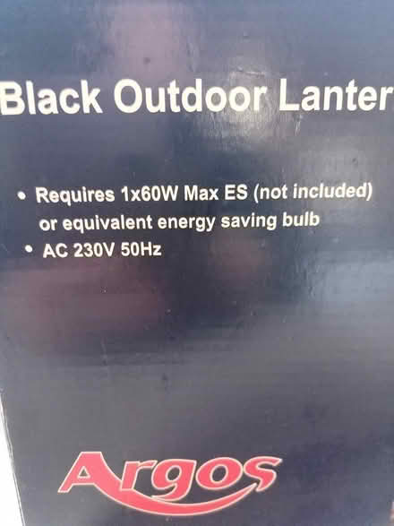 Photo of free Black outdoor lantern (Maidstone ME15) #2