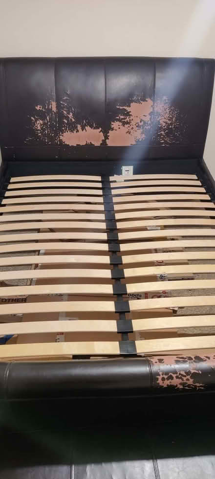 Photo of free Faux leather king size bed with all slats intact and sturdy (Witham CM8) #2