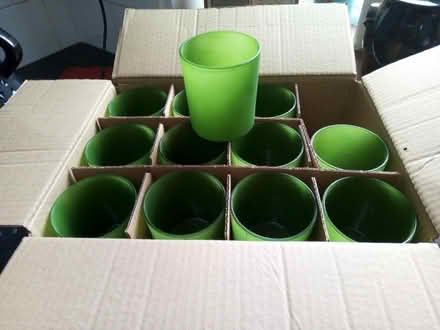 Photo of free 24 green glass pots/glasses (St Leonards Green TN38) #3
