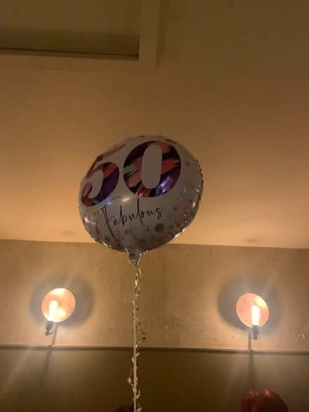 Photo of free 50th birthday balloon and two badges. (Anstey LE7) #1