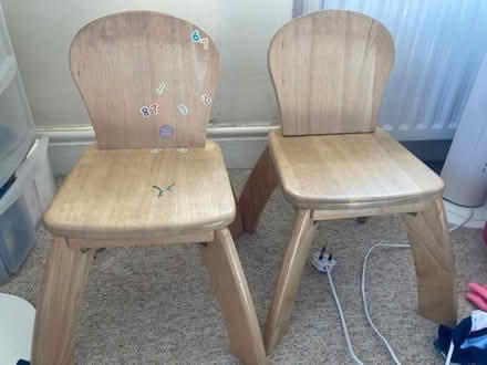 Photo of free Two wooden children’s chairs (Chippenham SN15) #1