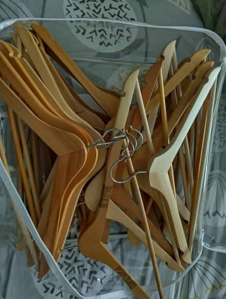 Photo of free 20-30 wooden coat hangers (Beauchief S8) #1