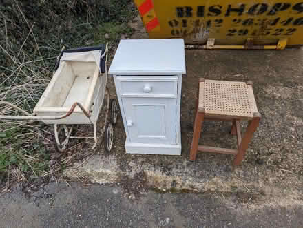 Photo of free Pram, pine cupboard , stool (Kings Langley WD4) #2
