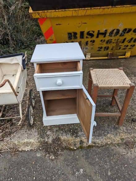 Photo of free Pram, pine cupboard , stool (Kings Langley WD4) #1
