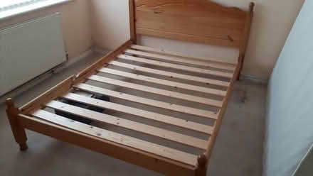 Photo of free Double Solid pine bed frame - damaged (Kilborn Rd area, Wboro NN8) #1