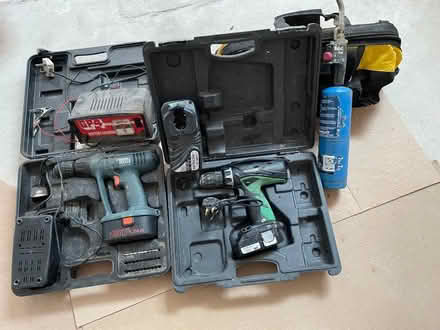 Photo of free Two drills, battery charger and blow torch (Cyncoed CF23) #1
