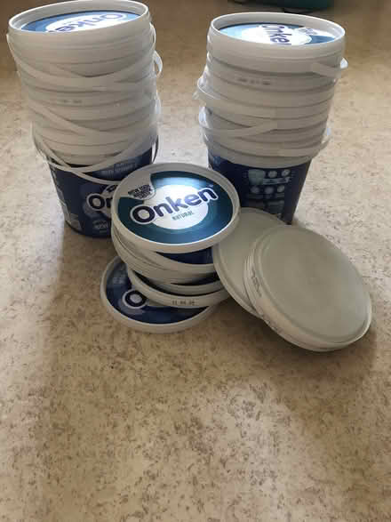 Photo of free 1 kg plastic containers + lids (Fowey) #1