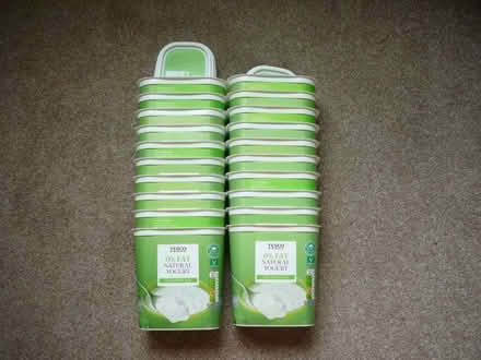 Photo of free 1kg rectangular yoghurt pots with lids,storage, plants,freezer (Great Moor SK7) #1
