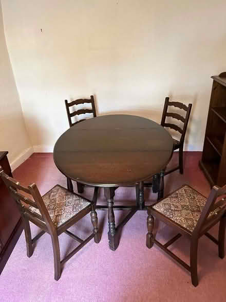 Photo of free Drop leaf table and 4 chairs (Motherby CA11) #1
