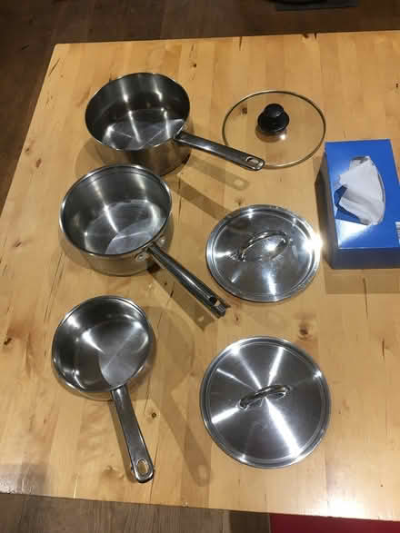 Photo of free 3 Stainless steel saucepans (Keswick CA12) #1