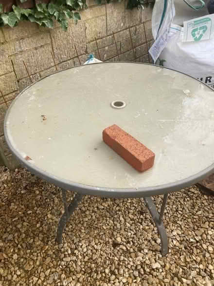 Photo of free Glass top garden table (Old Sodbury BS37) #1