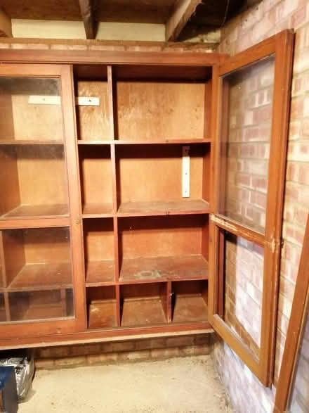 Photo of free Large old wooden cabinet with glazed doors (Heartsease NR7) #2