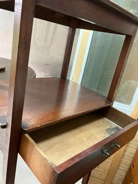Photo of free Wooden Side Table with Drawer (Tollesbury CM9) #3