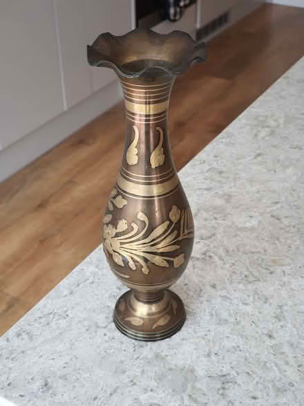 Photo of free Brass flower vase 25cm (Manor Park Estate SG6) #1