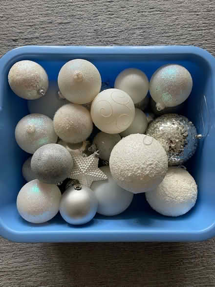 Photo of free White & silver baubles (Bounds Green N11) #1