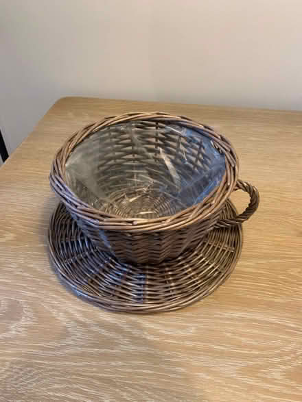 Photo of free Wicker Tea Cup Plant Holder (Sevenoaks) #1