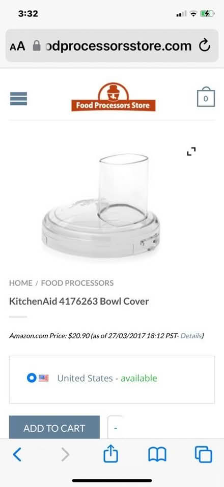 Photo of Kitchenaid food processor lid (center moriches NY) #1