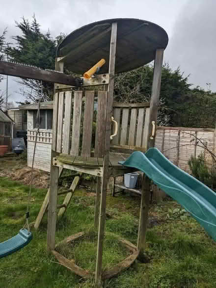 Photo of free Kids’ wooden playground with swings and slide (Harley Shute TN38) #2
