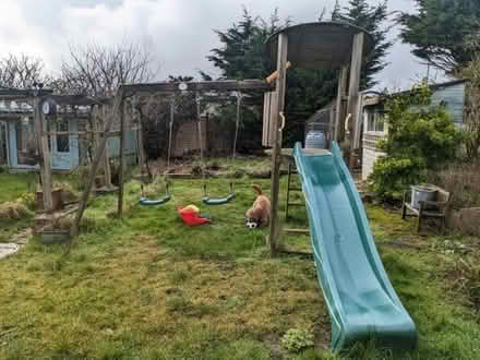 Photo of free Kids’ wooden playground with swings and slide (Harley Shute TN38) #1