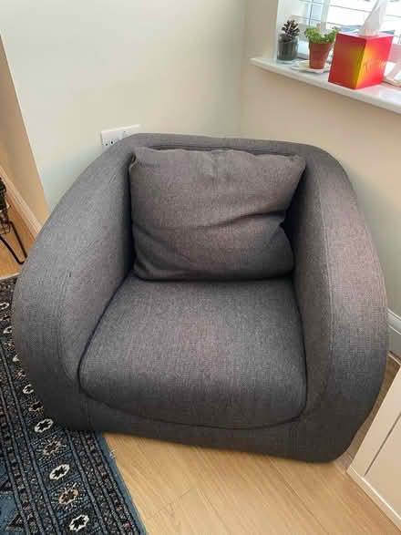 Photo of free Lounge chair grey fabric (Basingstoke RG27) #2