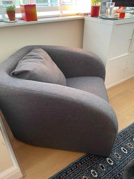 Photo of free Lounge chair grey fabric (Basingstoke RG27) #1