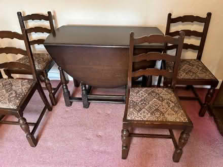 Photo of free Drop leaf table and 4 chairs (Motherby CA11) #3