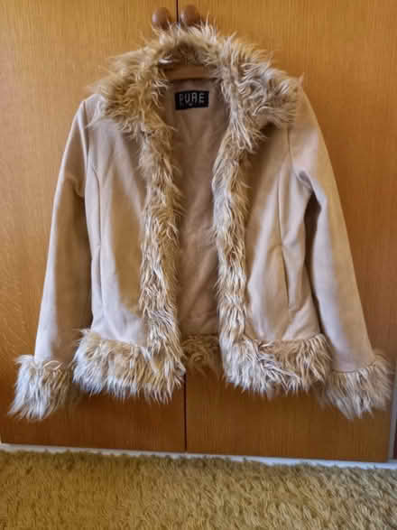 Photo of free Suedette jacket with faux fur trim size 10 in good condition (Bernards Heath AL3) #1