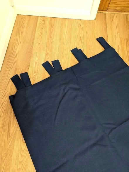 Photo of free Pair of navy blue tab-top curtains (Kennington OX1) #2
