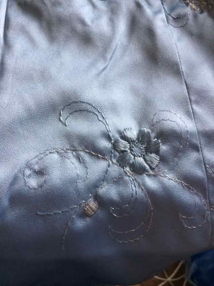 Photo of free Vintage Full Length Blue Satin embroidered Bridesmaid Dress (St James, South Elmham IP19) #2