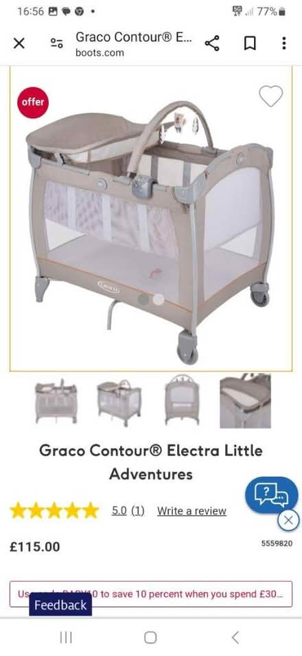 Photo of free graco cot with changing mat & music (heworth york) #1