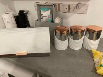 Photo of free Tea/coffee/sugar canisters and bread bin. (Crownhill MK8) #1