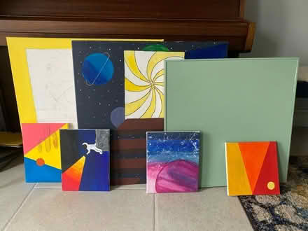 Photo of free 7 art canvases for repainting (Northborough PE6) #1