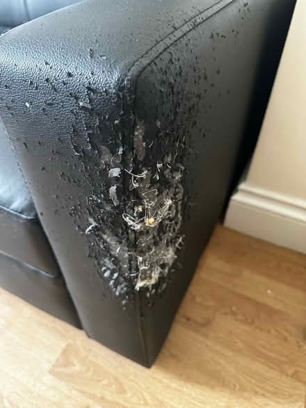 Photo of free Black L-shaped leather? couch (East Finchley N2) #3