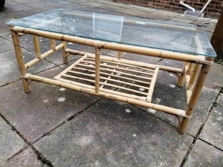 Photo of free Glass-topped bamboo coffee table (Heartsease NR7) #2