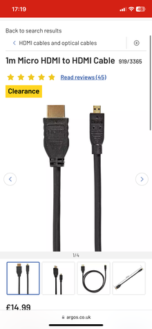 Photo of Hdmi to micro hdmi cable (Hatfield) #1