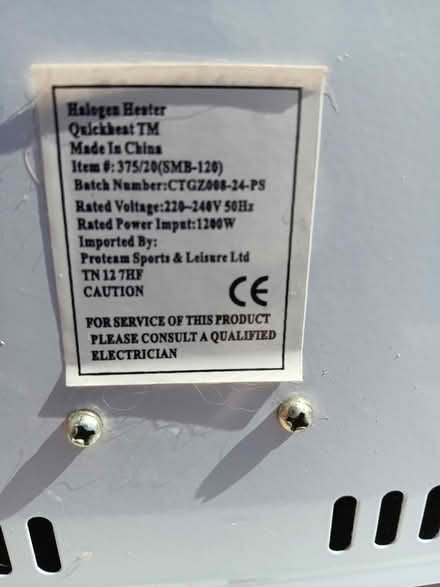 Photo of free Halogen heater (Ellington) #2