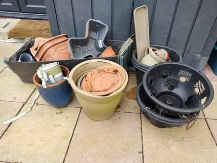 Photo of free Assorted garden pots, baskets, etc (GU12) #2
