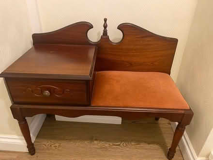 Photo of free Vintage mahogany telephone seat (Bracklesham) #1