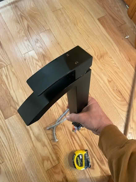 Photo of free Tall black bathroom faucet (North Waltham) #2