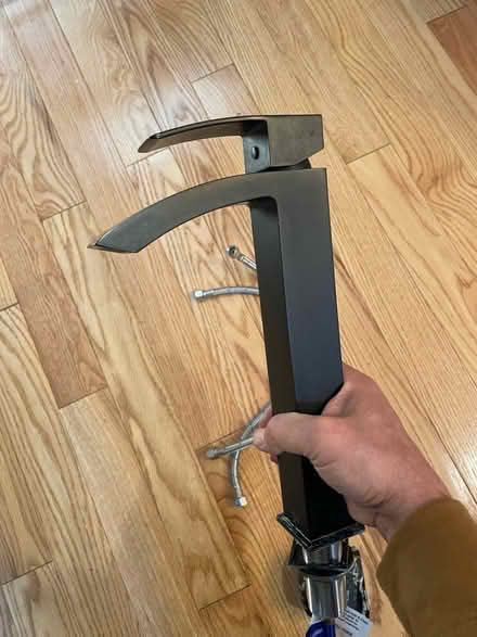 Photo of free Tall black bathroom faucet (North Waltham) #1